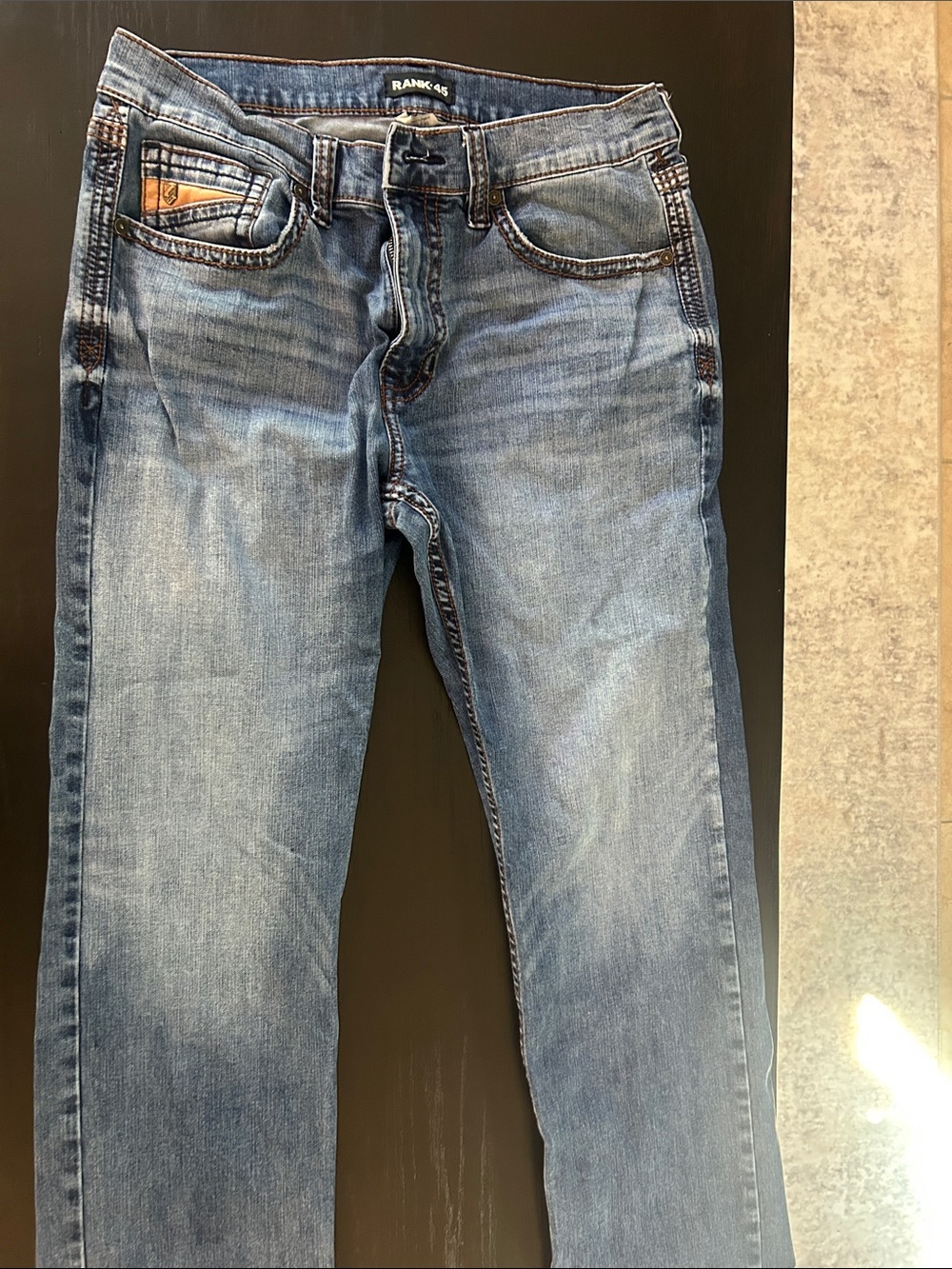 Rank-46 Men's Slim Straight Jeans in Light Blue Wash